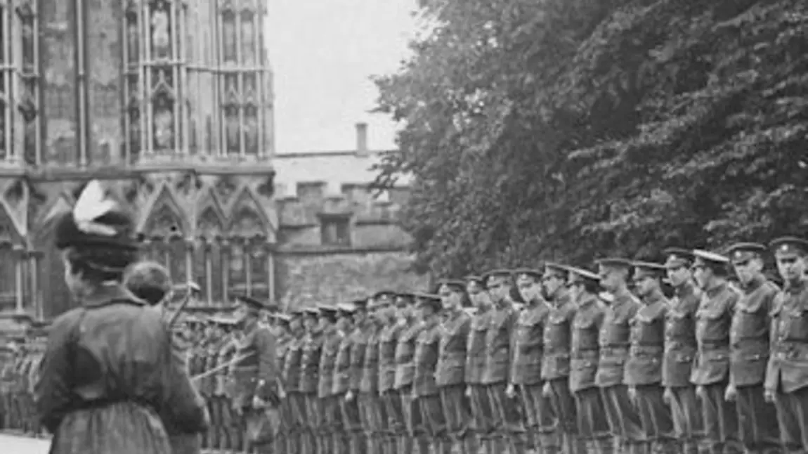 Church parade during the First World War in Wells