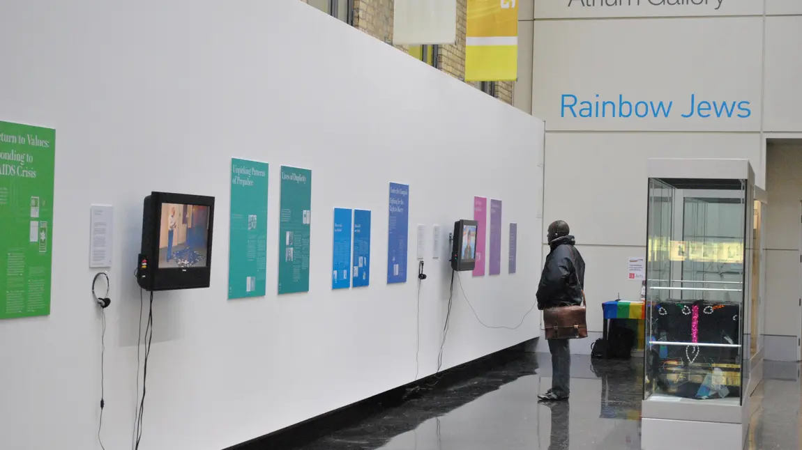 A visitor at an exhibition