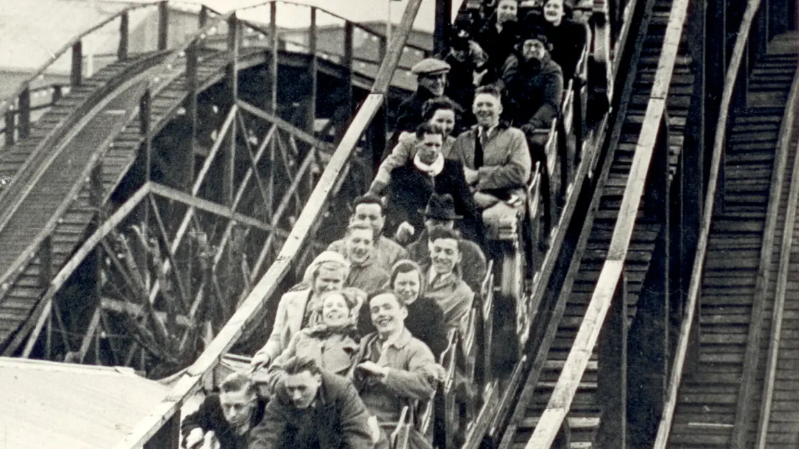 Dreamland's Scenic Railway in it's 1950s heyday